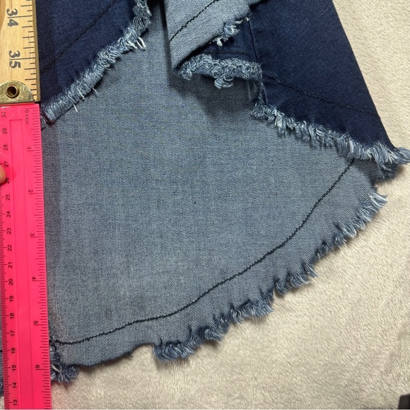 Judy Blue Super Flare Fit Aria Wave Raw Hem Boho Dark Wash Blue Jeans Size 27 - Picture 7 of 16